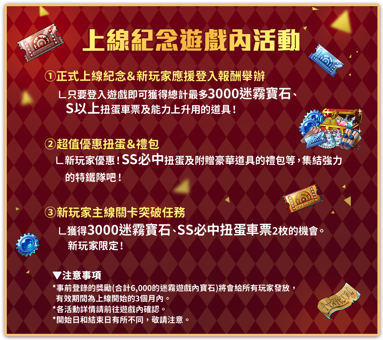 上線紀念遊戲內活動